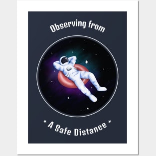 Lounging Astronaut Social Distancing in Outer Space Posters and Art